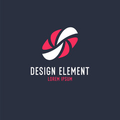 Abstract geometric element in a simple flat design style.