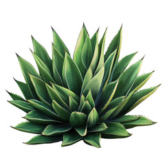 Fototapeta premium Lush Agave Plants White Background on transparent background.