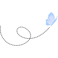 Flying Butterfly with Dotted Line