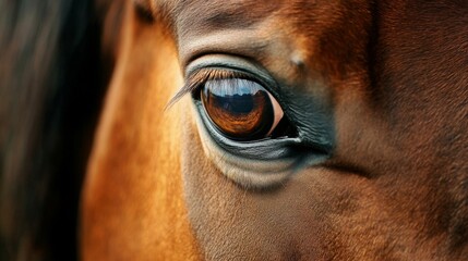 Close-Up of a Brown Horse's Eye