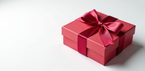Obraz premium Luxury chocolate gift box with silk ribbon, white background , gift box, valentine, food