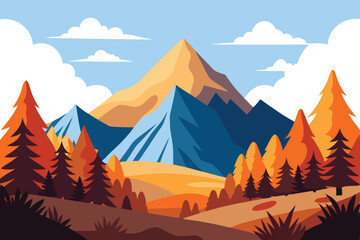 mountain landscape vector illustration