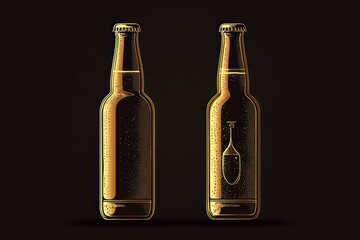 Fototapeta premium A sleek and modern beer vector with a combination of line and solid design, enhancing a refined craft beer concept