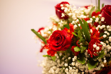 Beautiful bouquet of red roses