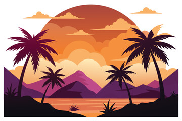 Obraz premium palm tree on the beach