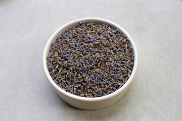 Dried lavender buds for brewing a herbal tea