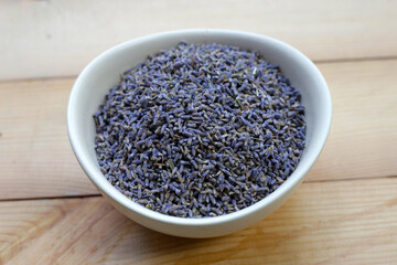 Dried lavender buds for brewing a herbal tea
