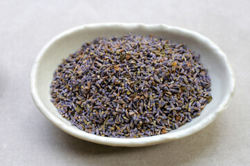 Dried lavender buds for brewing a herbal tea
