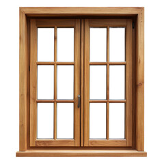 Fototapeta premium Modern Minimalist Wooden Window on transparent background.