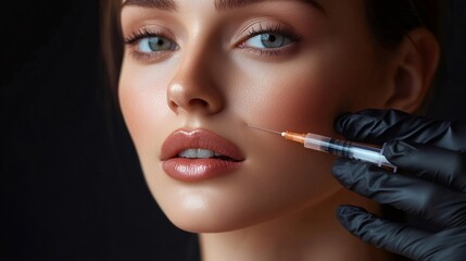 Obraz premium Cosmetic procedure with dermal filler injection