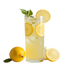 Refreshing Homemade Lemonade Recipe isolated on transparent background
