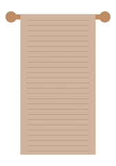 Brown Hanging Banner with Lines, Isolated on White. Can be used as a Text Frame.