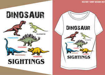 TRENDY DINOSAUR SHITINGS PRINT T SHIRT
