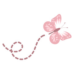 Butterfly with Dotted Line