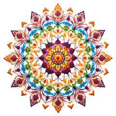 Vibrant Mandala: Colorful Floral Design isolated on transparent background