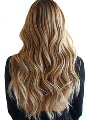Fototapeta premium Long wavy blonde hair from behind