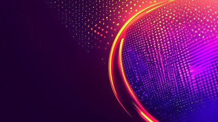 Abstract Neon Dots and Lines Digital Art