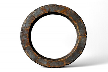 Rusty metal ring isolated on transparent background