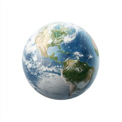 Fototapeta premium Watercolor style of Planet Earth, isolated on a white background.