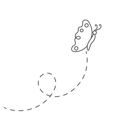 Butterfly with Dotted Line