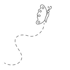 Butterfly with Dotted Line