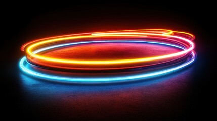 Fototapeta premium Vibrant Neon Circles Abstract Art