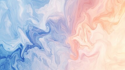 Fototapeta premium A serene abstract design blending soft blue and peach hues, creating a calming and fluid visual experience.