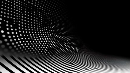Abstract black and white curve tunnel background