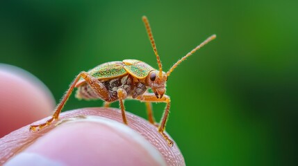 Naklejka premium A minor detail in a photograph, like a small bug, overlooked in a larger landscape.