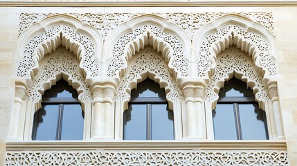 Ornate Triple Arch Window Architectural Detail