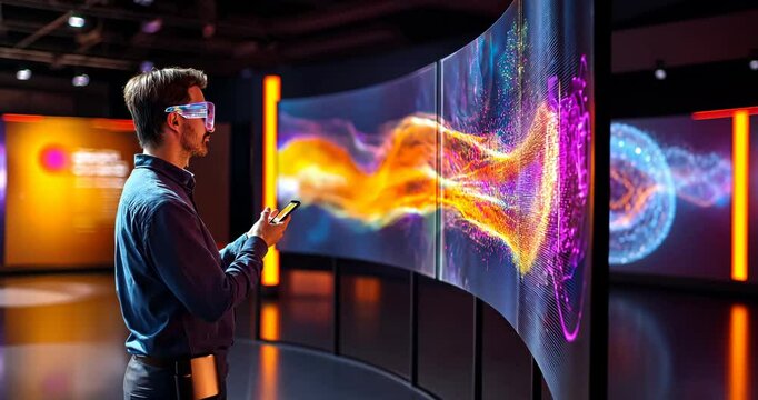 Tech Startup Booth with OLED Screens