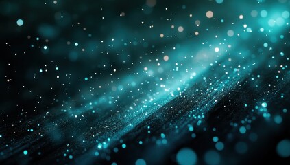 Ethereal Blue Background with Glowing Particles and Soft Lighting Ideal for Abstract Designs and Mystical Themes in Digital and Print Media