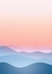 Abstract landscape with a gradient effect. the background is a gradient of pink and blue, with the top half being a light peach color and the bottom half a darker shade of blue.