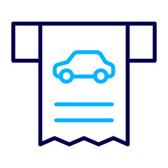 Car Receipt Outline Color icon