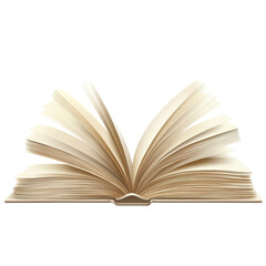 Open Book on White Background on transparent background.