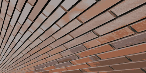 Brick wall. Vintage brick background. Vector illustration