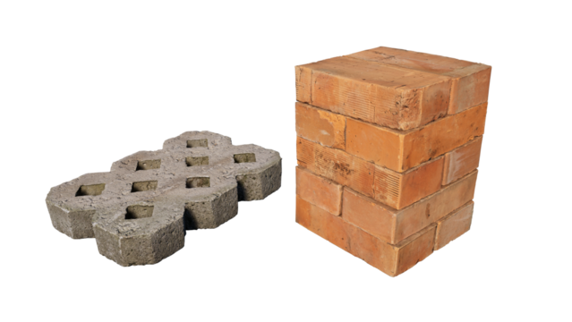 old brick wall isolated