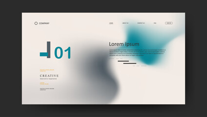 Naklejka premium landing page with abstract wave futuristic retro fluid gradient design