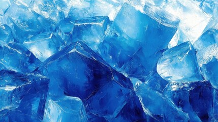 Obraz premium Stunning Blue Ice Cubes Background
