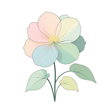pastel flower bloom on white background clip art preview