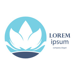 Elegant and beautiful blooming flower logo illustration