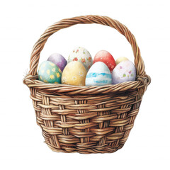 Cute Easter Egg Basket Clipart- Religious Easter Cliparts 