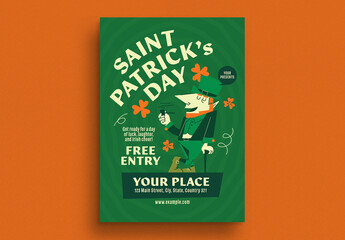 Retro Green Saint Patrick's Day Event Flyer