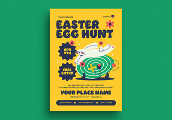 Yellow Easter Egg Hunt Event Flyer