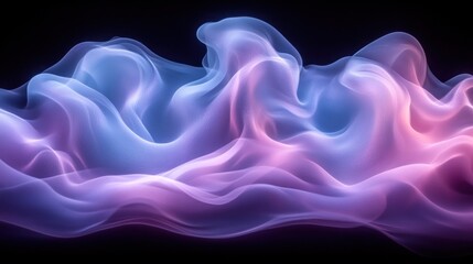 Obraz premium Abstract flowing smoke waves on dark background