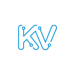 Abstract Letters KV Logo Design Template 001