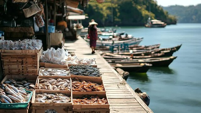 1_Fresh Seafood Market Offering Local Fish and Crabs