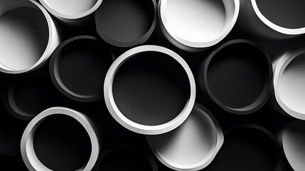 Clean circles in black and white creating a simple contrast