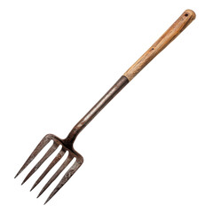 Rustic Garden Pitchfork on transparent background.
