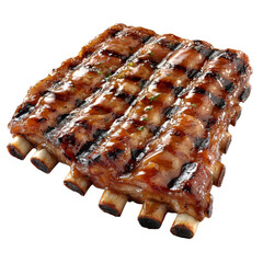 Delicious grilled ribs with glossy glaze, showcasing tender meat and charred edges, perfect for barbecue feast